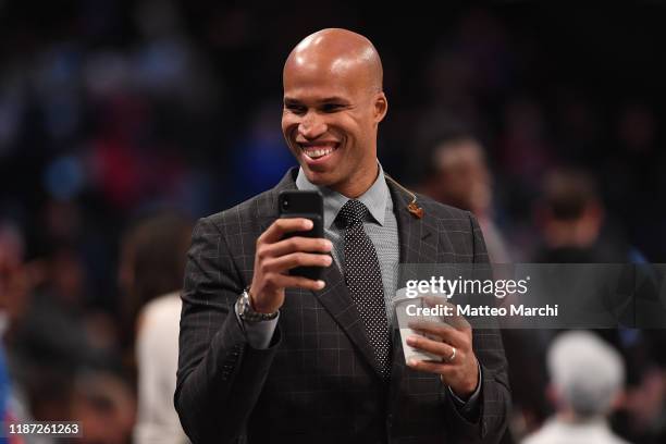 Richard Jefferson of the Brooklyn Nets before the game against the New Orleans Pelicans at Barclays Center on November 04, 2019 in New York City....