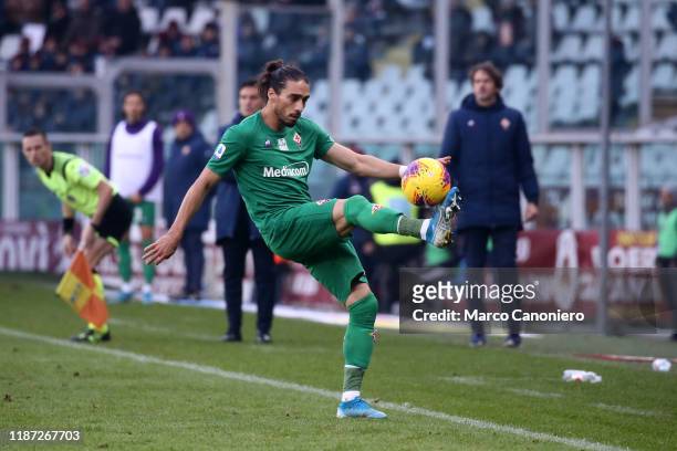 Martin Caceres of Ac Fiorentina in action during the Serie A match between Torino Fc and Acf Fiorentina. Torino Fc wins 2-1 over Acf Fiorentina.