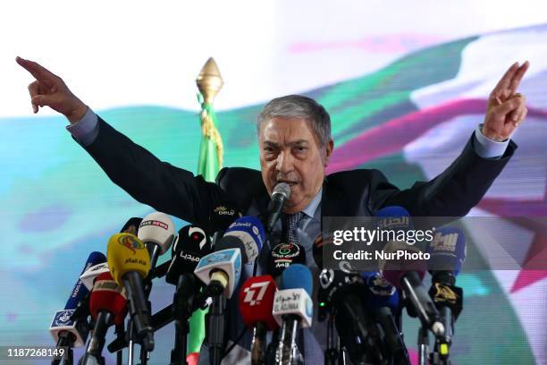 Ali Benflis, former prime minister and presidential candidate, during his election campaign in Algiers, Algeria on 08 December 2019. - Five...