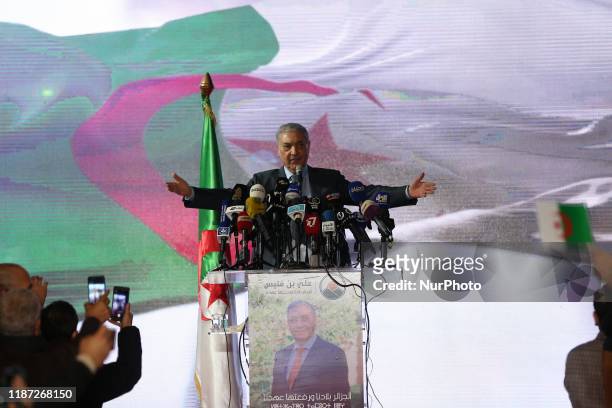 Ali Benflis, former prime minister and presidential candidate, during his election campaign in Algiers, Algeria on 08 December 2019. - Five...