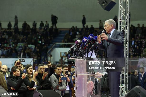 Ali Benflis, former prime minister and presidential candidate, during his election campaign in Algiers, Algeria on 08 December 2019. - Five...