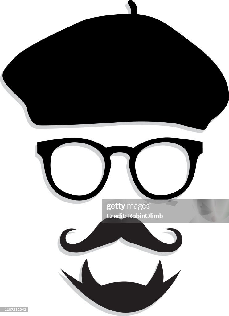 Beret hipster ansikte