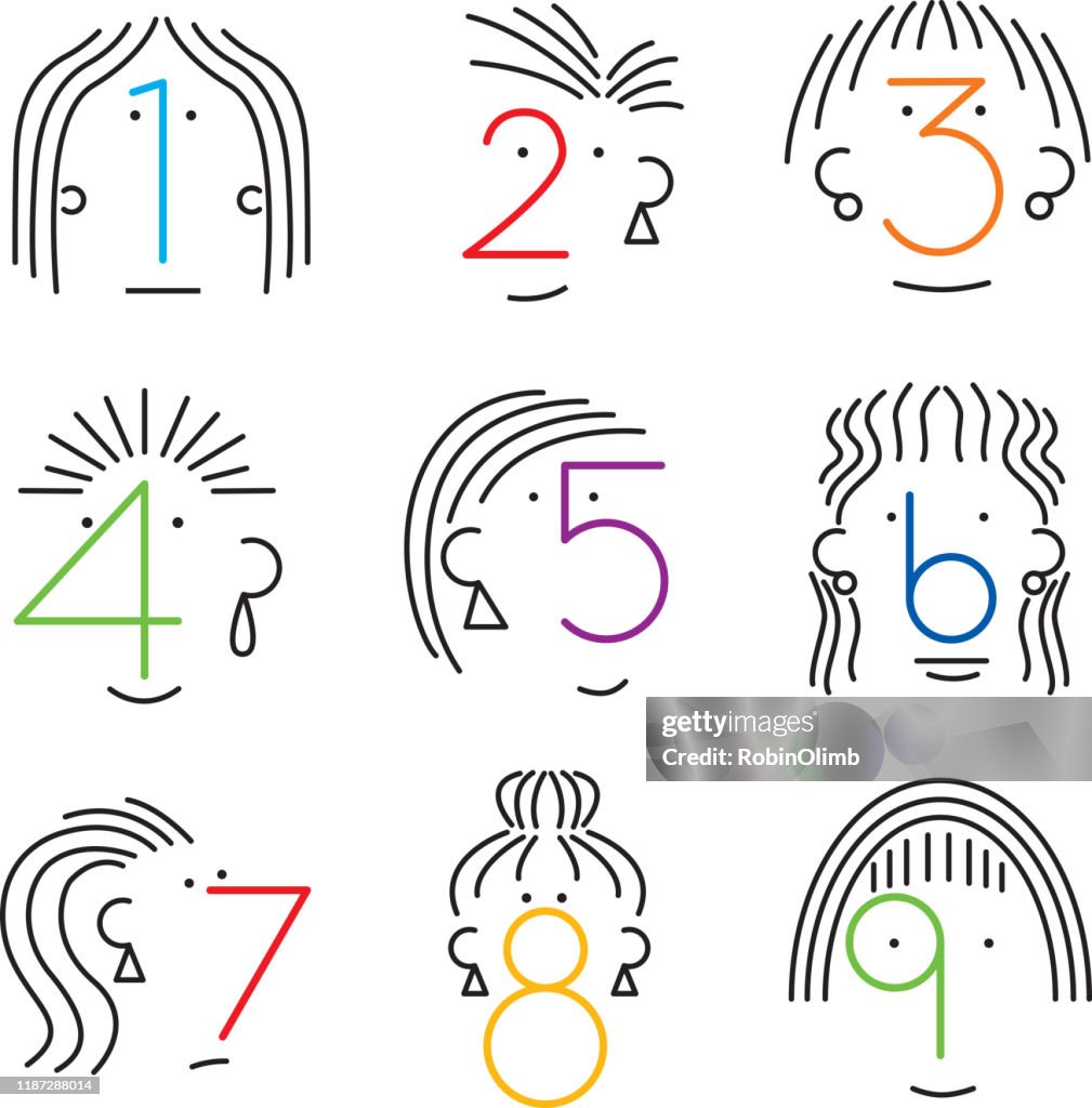 Number Faces Women High-Res Vector Graphic - Getty Images