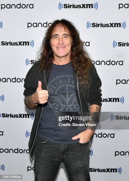 Musician, founder and bassist of Iron Maiden, Steve Harris visits SiriusXM Studios on November 12, 2019 in New York City.