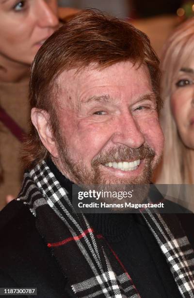 Actor Chuck Norris during the Gut Aiderbichl Christmas Market opening on November 12, 2019 in Henndorf am Wallersee, Austria.