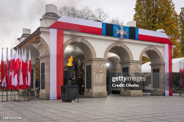 celebraciones del 101o aniversario del día de la independencia de polonia en varsovia - polish military fotografías e imágenes de stock