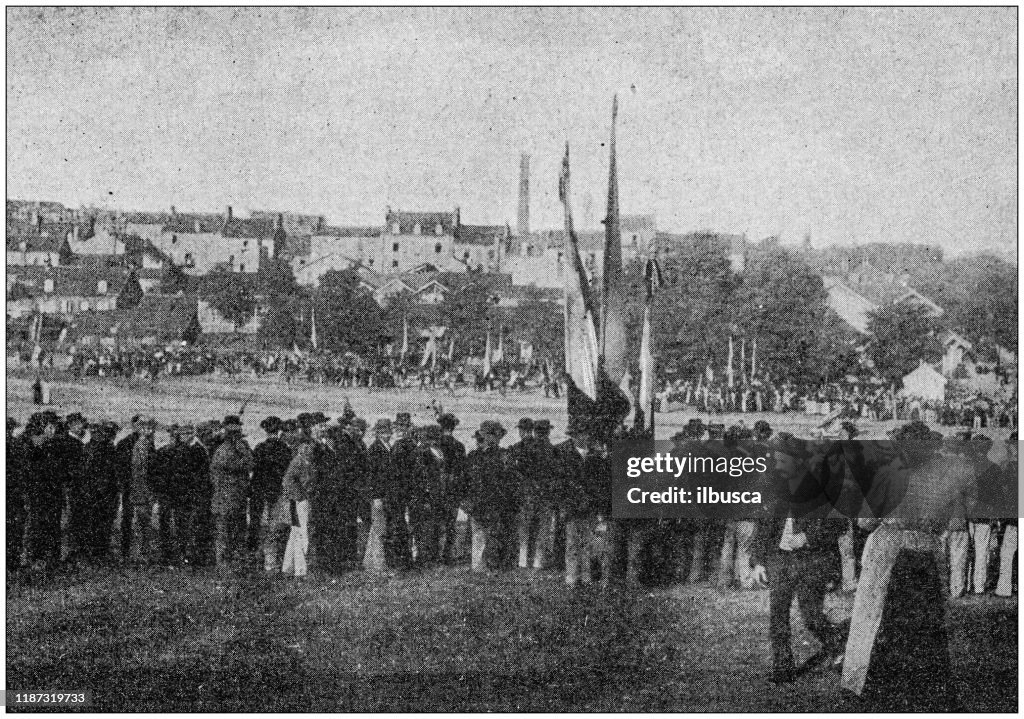 Antique photo: Strike in Le Creusot