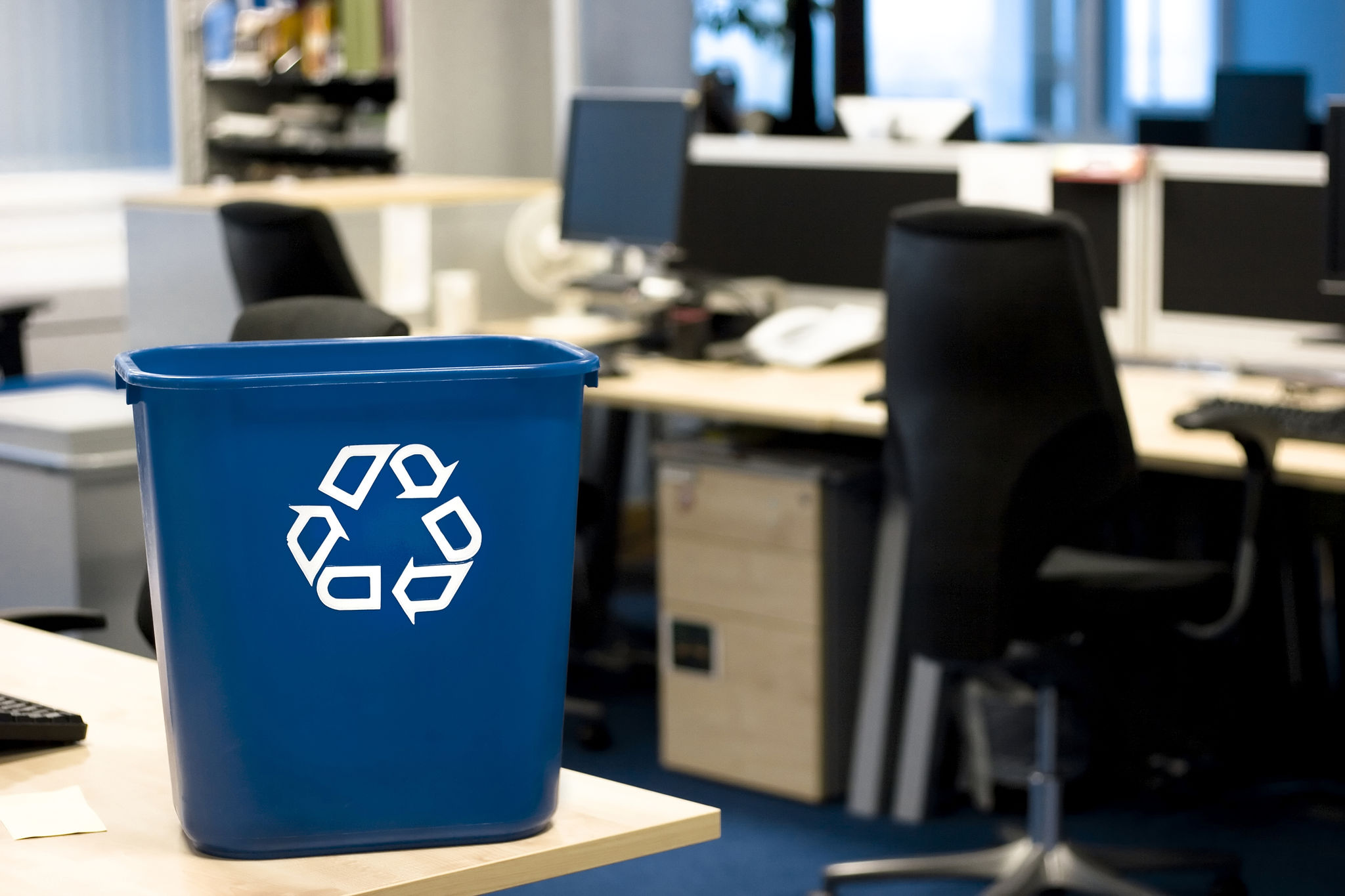 office recycling bins