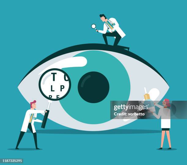 ilustraciones, imágenes clip art, dibujos animados e iconos de stock de vista - ophthalmologist