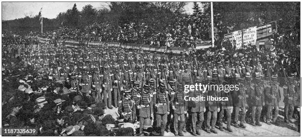 ilustraciones, imágenes clip art, dibujos animados e iconos de stock de foto antigua: celebración del almirante dewey en nueva york - military parade