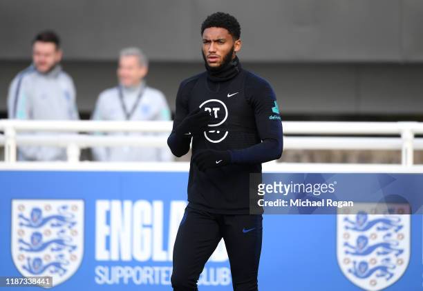 Joe Gomez trains during and England Media Access Day at St Georges Park on November 13, 2019 in Burton-upon-Trent, England.