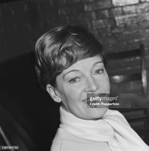 English actress Rachel Kempson posed during filming of the Associated Rediffusion Television comedy series 'Mr Aitch - The Gambling Habit' in...