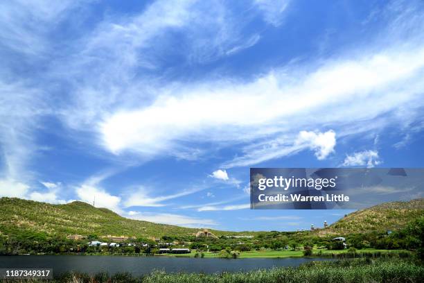 The 17th hole is pictured ahead of the Nedbank Golf Challenge hosted by Gary Player at the Gary Player CC on November 13, 2019 in Sun City, South...