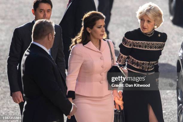 Princess Haya Bint al-Hussein arrives at the High Court with her lawyer Fiona Shackleton on November 13, 2019 in London, England. Princess Haya has...