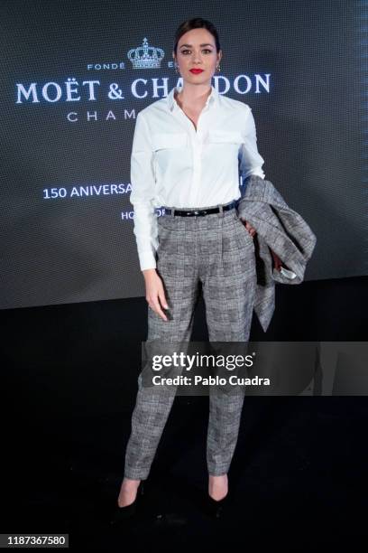 Spanish actress Dafne Fernandez presents the campaign to celebrate the 150th Anniversary of Moet Imperial at the Orfila Hotel on November 13, 2019 in...