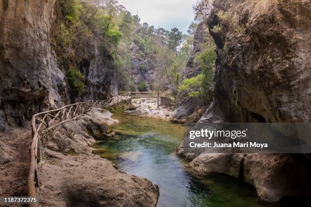 closed of the elias, very tourist landscape of the mountain range of cazorla.  in the province of jaen.  spain - cazorla stock pictures, royalty-free photos & images