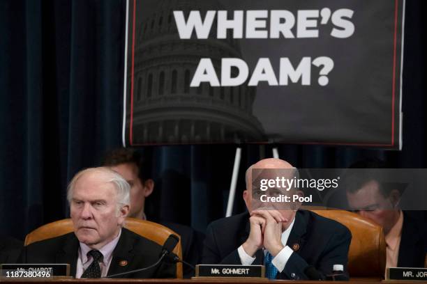 Rep. Steve Chabot and Rep. Louie Gohmert listen to testimony by lawyers for the House Judiciary Committee, Barry Berke representing the majority...