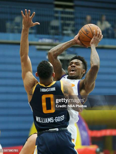 Daxter Miles Jr. #8 of the Northern Arizona Suns shoots the ball against the Salt Lake City Stars during an NBA G-League game at the Lifetime...