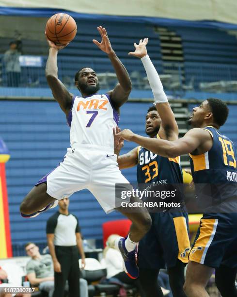 Keljin Blevins of the Northern Arizona Suns drives to the basket against the Salt Lake City Stars during an NBA G-League game at the Lifetime...