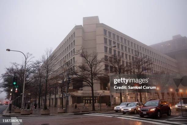 The headquarters of the Federal Bureau of Investigations on a foggy morning on December 9, 2019 in Washington, DC. It is expected that the Justice...
