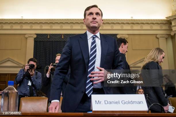 Staff lawyer Daniel Goldman, representing the majority Democrats, arrives following a break during a House Judiciary Committee hearing in the...