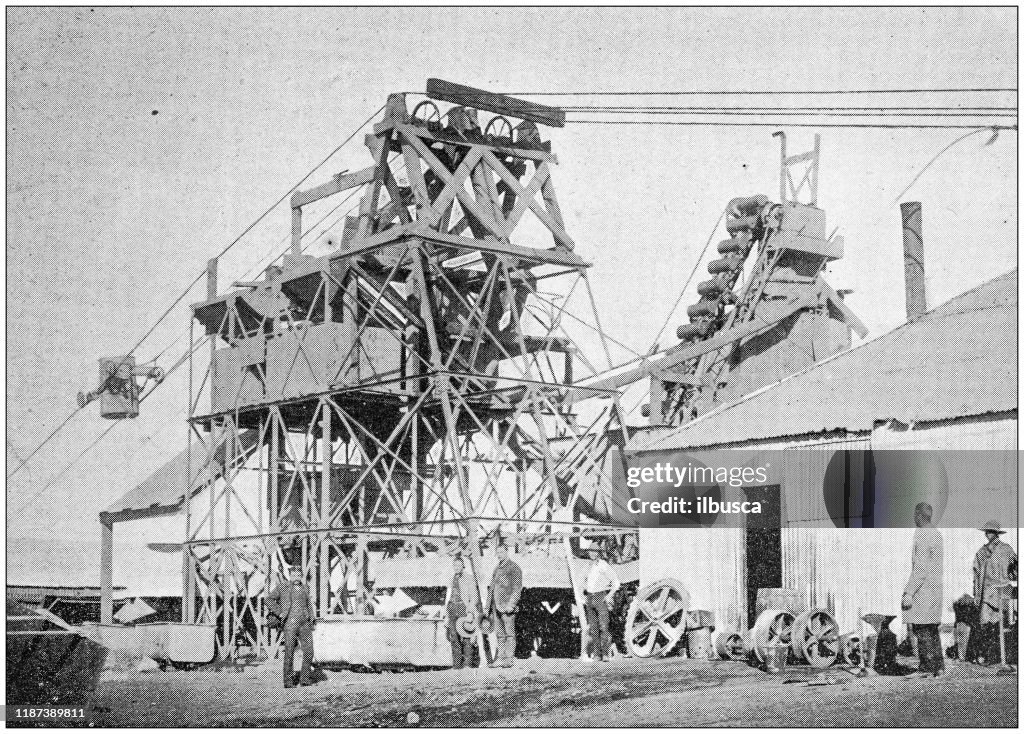 Antique photo: Kimberley diamond mines, South Africa