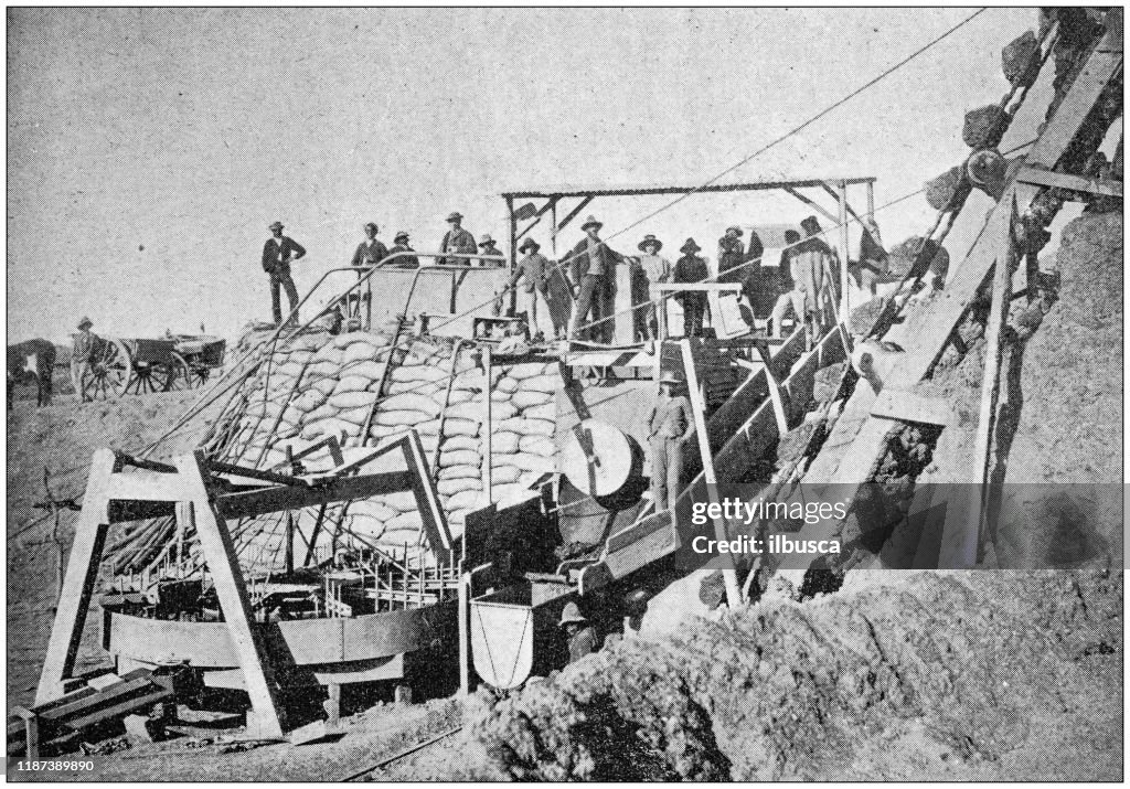 Antique photo: Kimberley diamond mines, South Africa