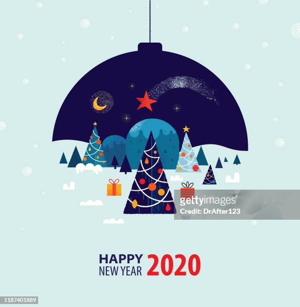 weihnachtsdekoration neujahr 2020 grüße - new year new you 2019 stock-grafiken, -clipart, -cartoons und -symbole