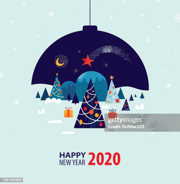 ilustraciones, imágenes clip art, dibujos animados e iconos de stock de decoración de navidad año nuevo 2020 saludos - felicitar