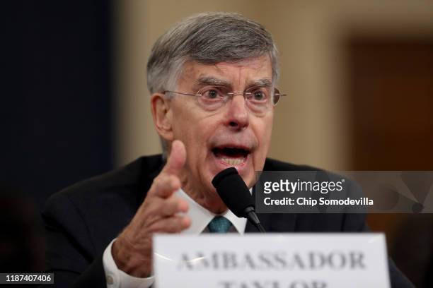 Top U.S. Diplomat to Ukraine, William B. Taylor Jr. Testifies before the House Intelligence Committee in the Longworth House Office Building on...