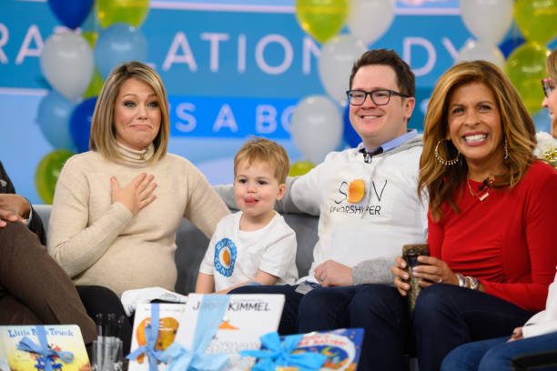 Dylan Dreyer and Husband Brian Fischera with son Calvin on Friday, December 6, 2019 --