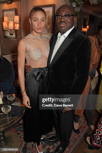 Adwoa Aboah and Editor-In-Chief of British Vogue Edward Enninful attend an intimate dinner hosted by Edward Enninful and Anne Mensah in celebration...