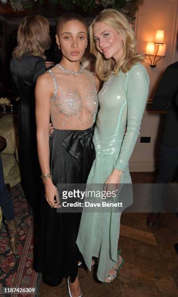 Adwoa Aboah and Poppy Delevingne attend an intimate dinner hosted by Edward Enninful and Anne Mensah in celebration of the BAFTA Breakthrough Brits...
