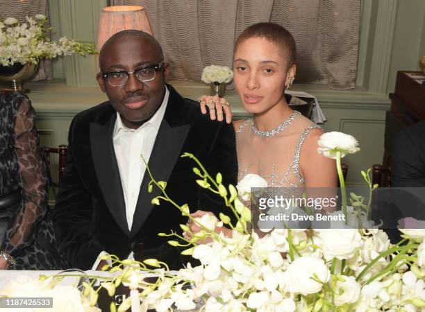 Editor-In-Chief of British Vogue Edward Enninful and Adwoa Aboah attend an intimate dinner hosted by Edward Enninful and Anne Mensah in celebration...