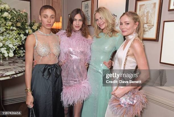 Adwoa Aboah, Alexa Chung, Poppy Delevingne and Clara Paget attend an intimate dinner hosted by Edward Enninful and Anne Mensah in celebration of the...