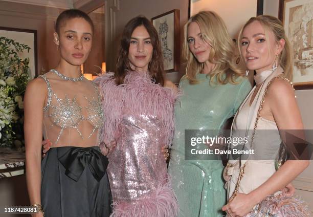 Adwoa Aboah, Alexa Chung, Poppy Delevingne and Clara Paget attend an intimate dinner hosted by Edward Enninful and Anne Mensah in celebration of the...