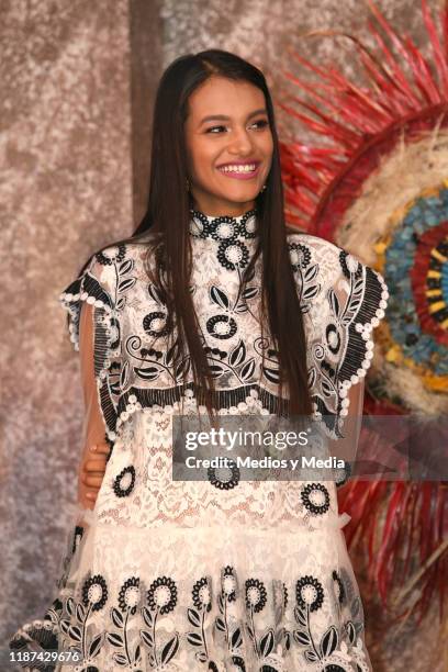 Ishbel Bautista smiles during 'Hernan' TV Series Press Conference at Four Seasons Hotel Mexico City on November 13, 2019 in Mexico City, Mexico.