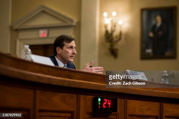 Staff lawyer Daniel Goldman, representing the majority Democrats, testifies during a House Judiciary Committee hearing in the Longworth House Office...