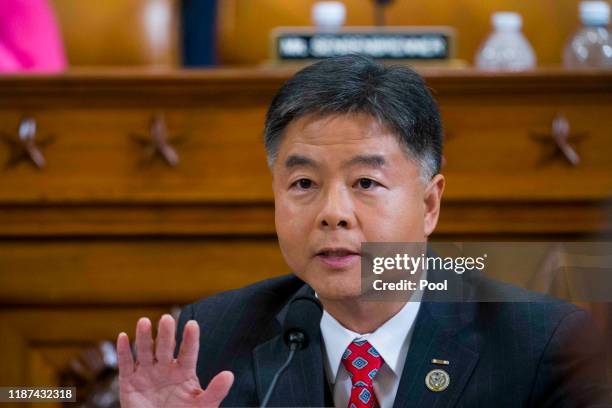 Rep. Ted Lieu questions Intelligence Committee Minority Counsel Stephen Castor and Intelligence Committee Majority Counsel Daniel Goldman during...