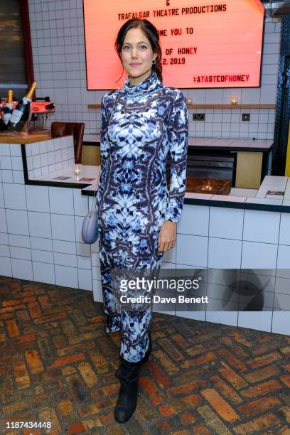 Charity Wakefield attends the press night after party for "A Taste Of Honey" at Jack Solomons Club on December 9, 2019 in London, England.