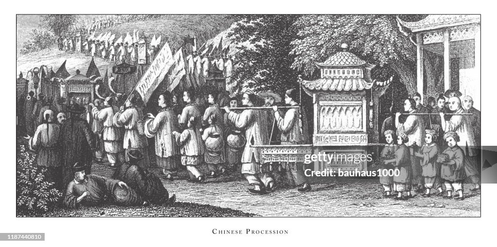 Procession In China Chinese Procession Religious Scenes Symbols And Figures Of China Japan ...