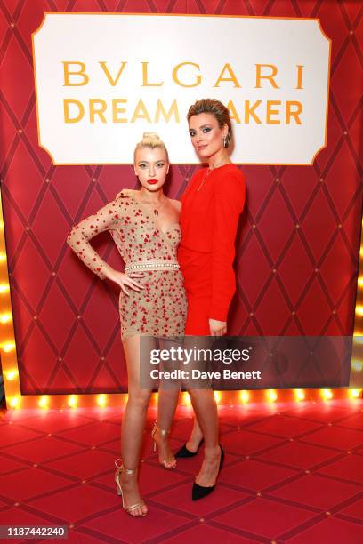 Alice Chater and Wallis Day attend the Bvlgari launch celebration for the Save The Children 'Give Hope' campaign, featuring the switching on of their...