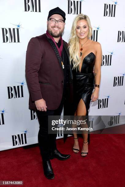 Mitchell Tenpenny and Meghan Patrick attend the 67th Annual BMI Country Awards at BMI on November 12, 2019 in Nashville, Tennessee.