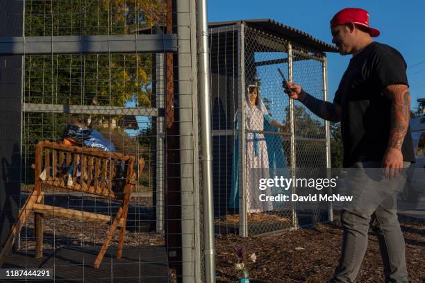 Christmas nativity scene depicts Jesus, Mary, and Joseph separated and caged, as if asylum seekers detained by U.S. Immigration and Customs...