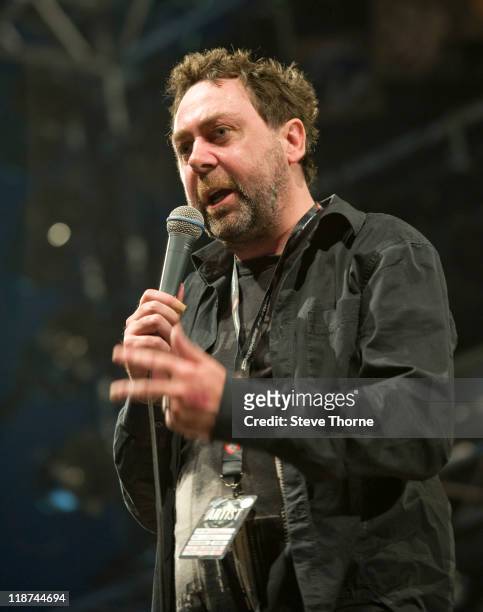 Sean Hughes performs on stage during the third day of Sonisphere 2011 at Knebworth House on July 10, 2011 in Stevenage, United Kingdom.