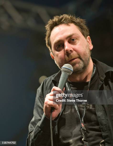 Sean Hughes performs on stage during the third day of Sonisphere 2011 at Knebworth House on July 10, 2011 in Stevenage, United Kingdom.