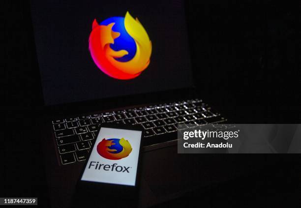 In this illustration photo web browser Mozilla Firefox logos are seen displayed on a laptop and phone screen in Ankara, Turkey on December 10, 2019.