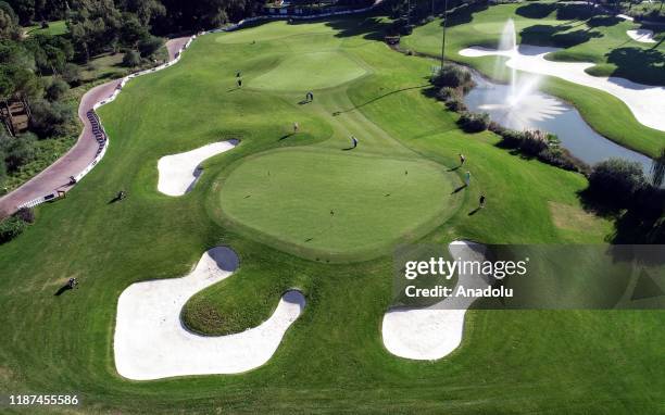 Photo shows a golf course in Antalya's Belek district, one of the most popular golf tourism destinations, on December 03, 2019 in Turkey. Antalya's...