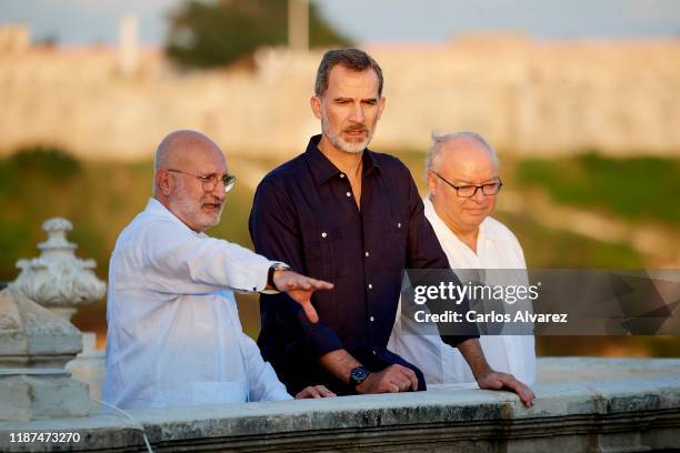 King Felipe VI of Spain attends ‘500 Anos de la Ciudad de La Havana’ new book presentation at the Spanish Embassy on November 13, 2019 in La Havana,...