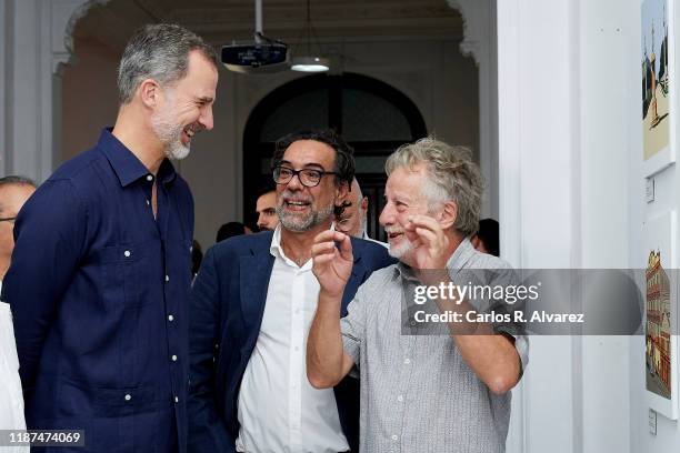 King Felipe VI of Spain, Mauricio Vicent and Javier Mariscal attend ‘500 Anos de la Ciudad de La Havana’ new book presentation at the Spanish Embassy...